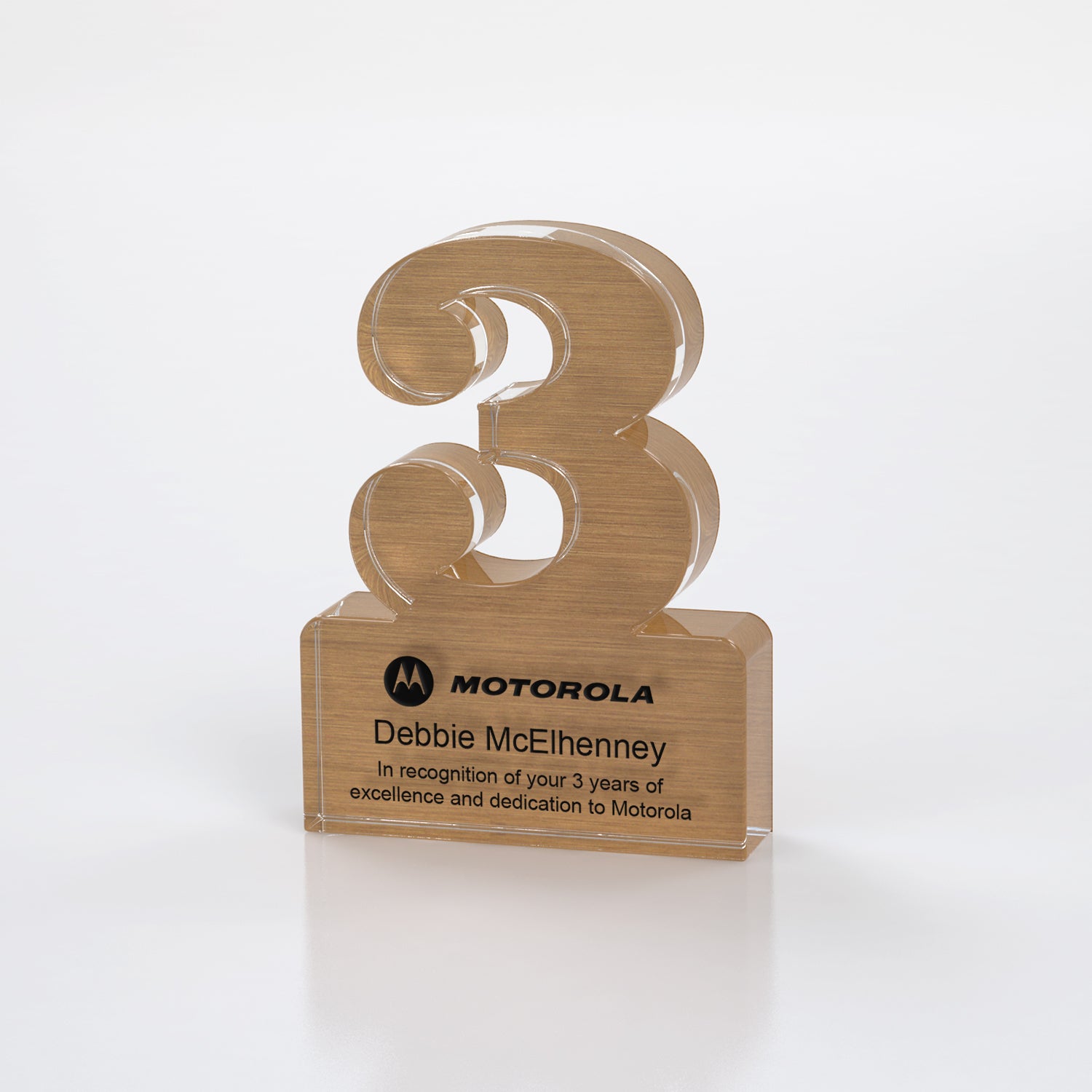 Brushed Metallic Years of Service Acrylic Award