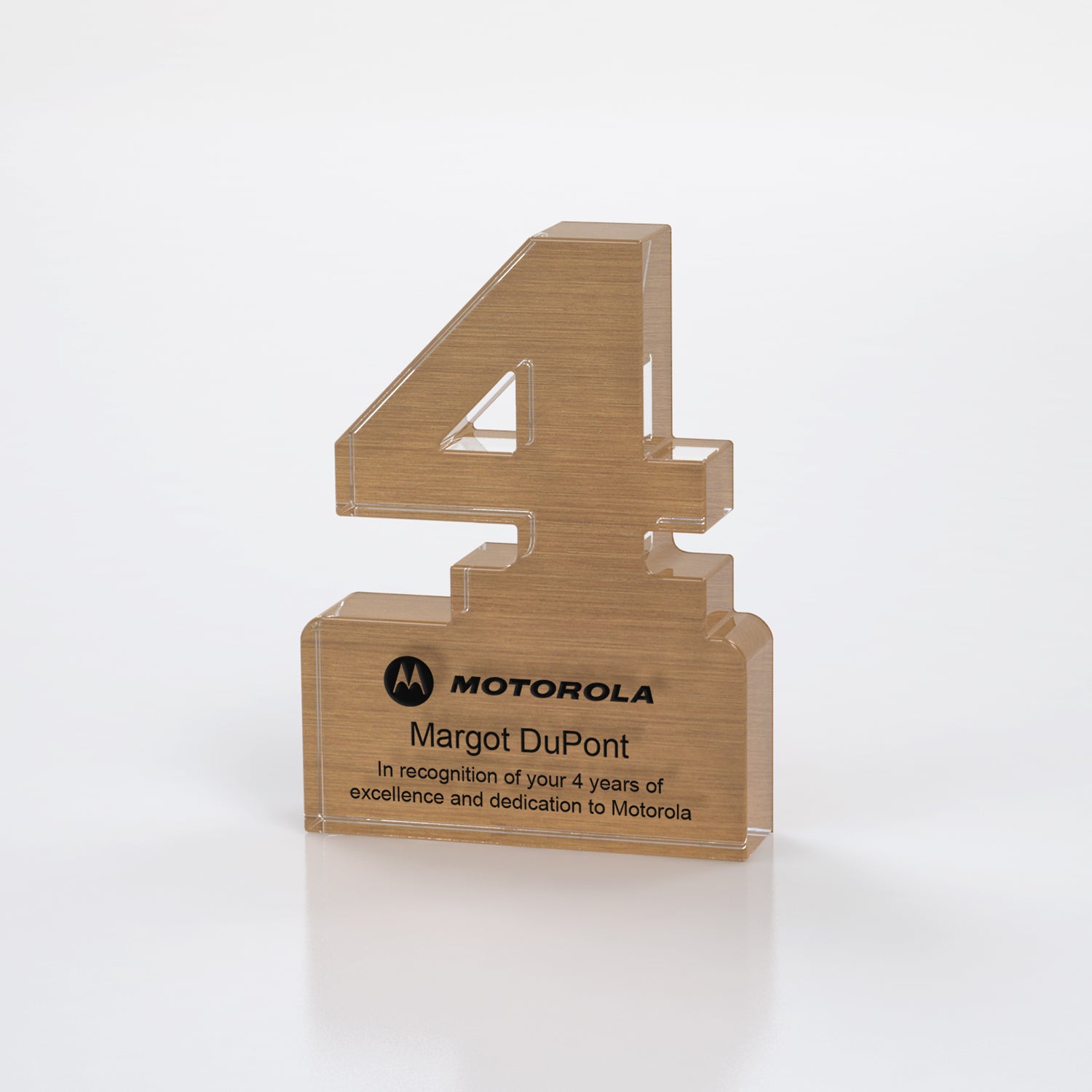 Brushed Metallic Years of Service Acrylic Award