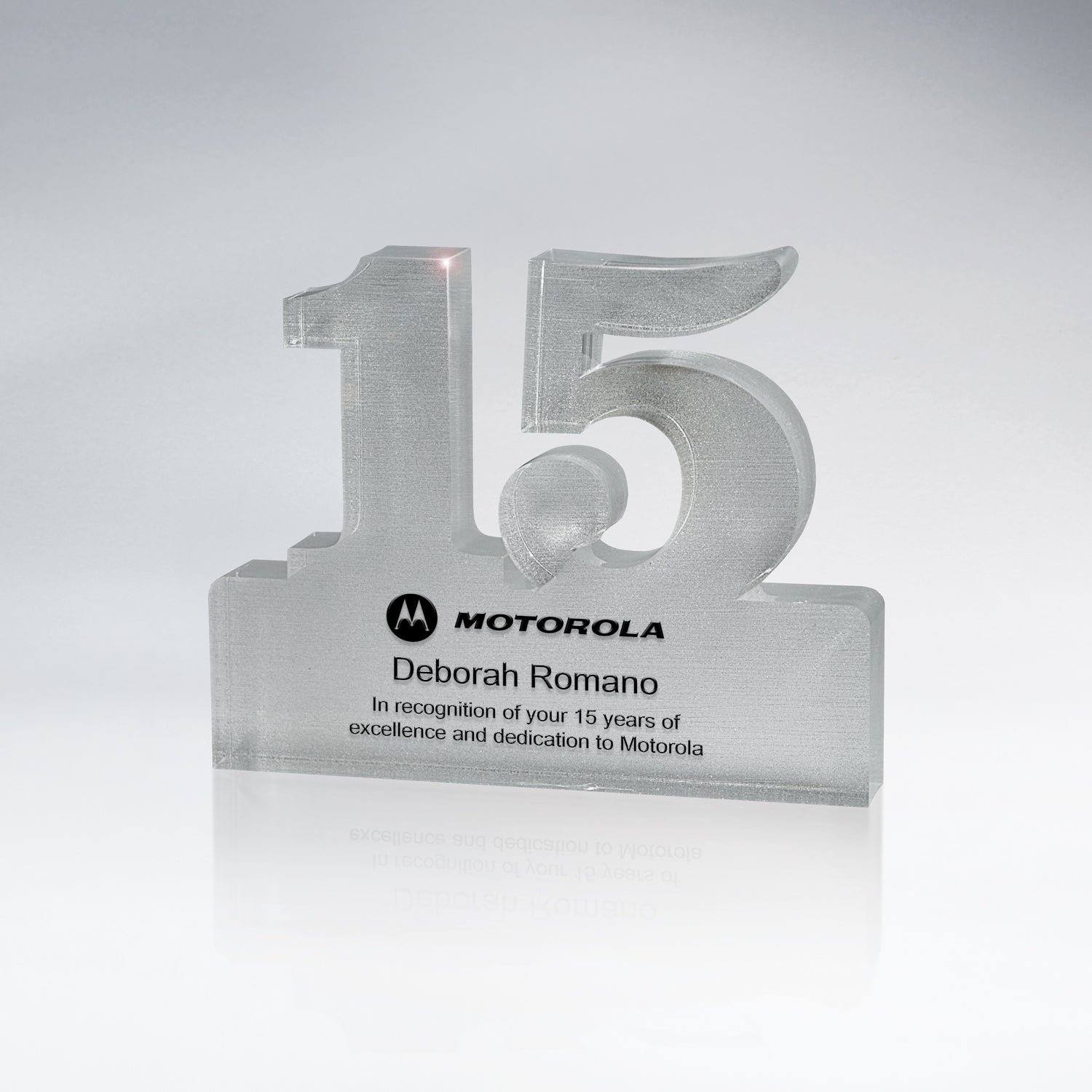 Brushed Metallic Years of Service Acrylic Award