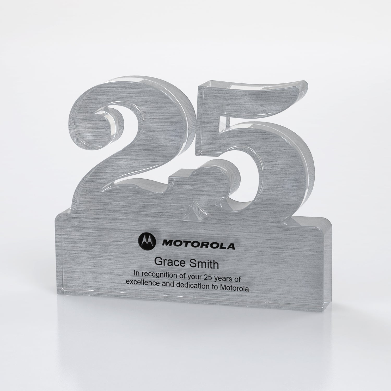 Brushed Metallic Years of Service Acrylic Award