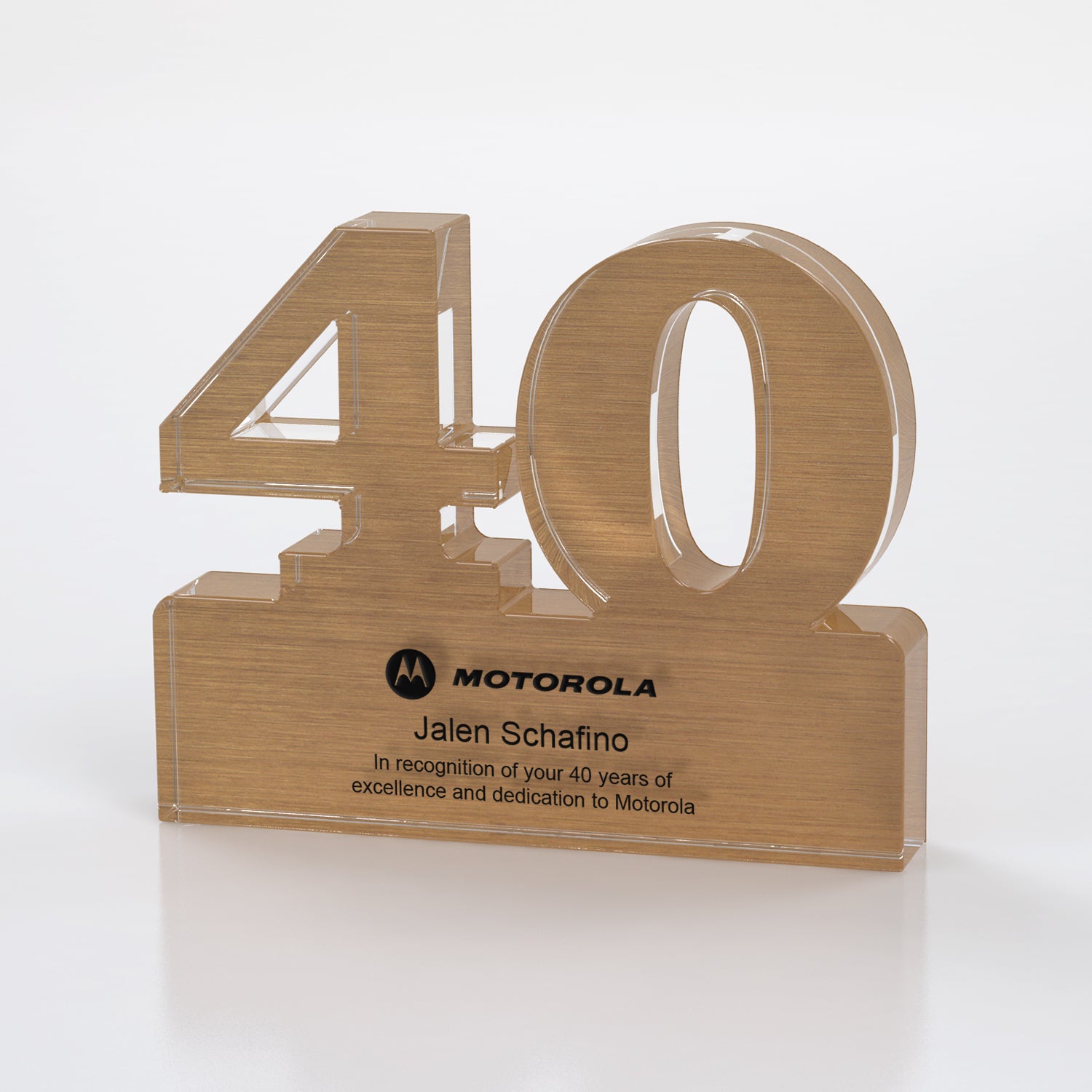 Brushed Metallic Years of Service Acrylic Award