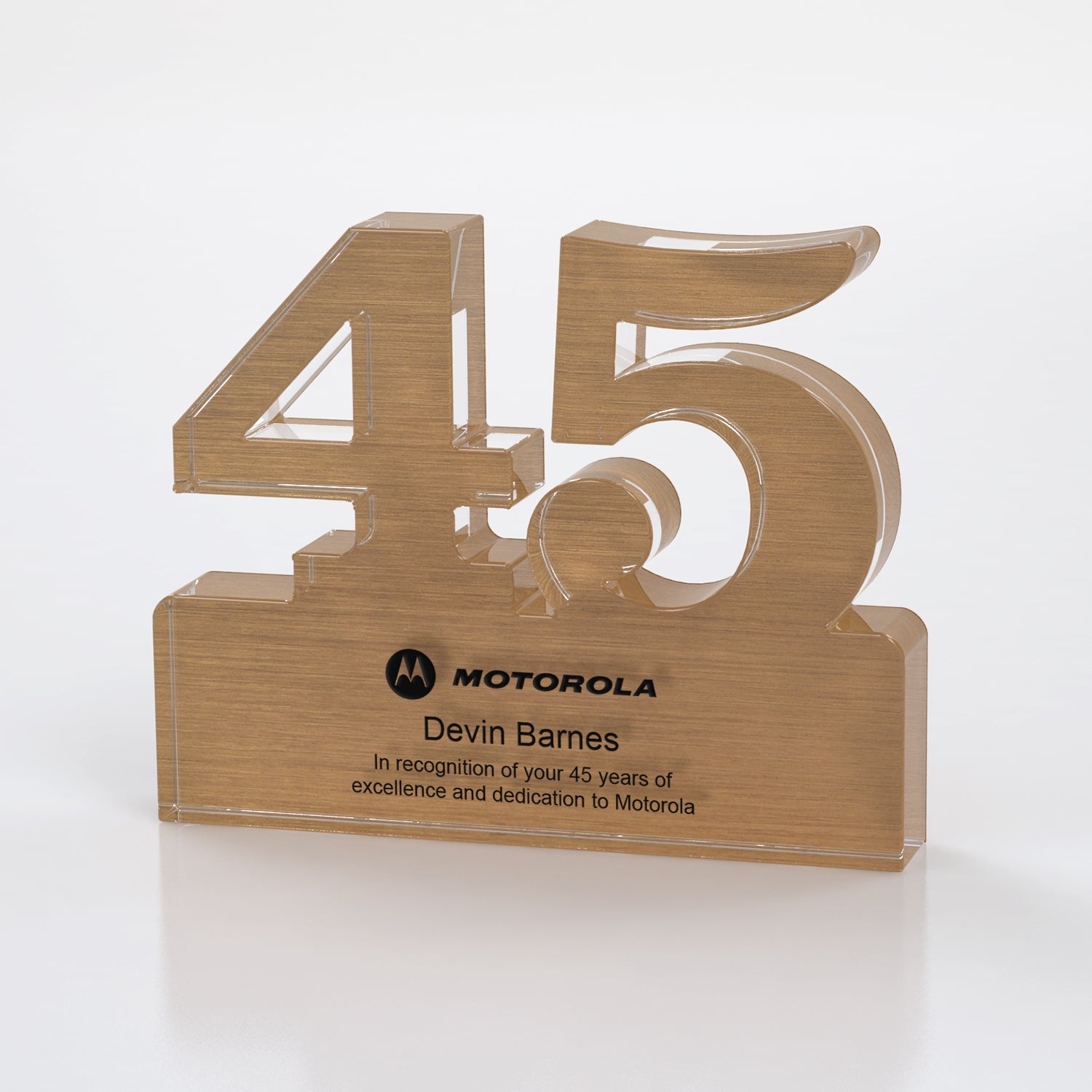 Brushed Metallic Years of Service Acrylic Award