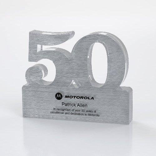 Brushed Metallic Years of Service Acrylic Award