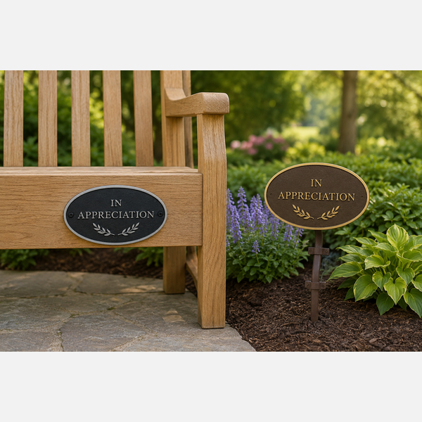 Cast Aluminum Oval With Garden Stake - group lifestyle