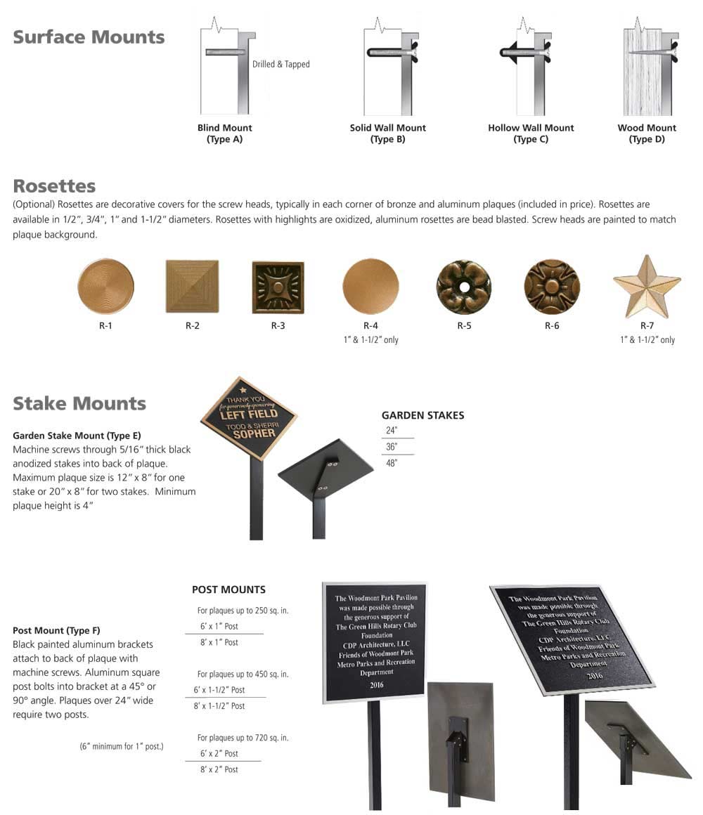 Traditional Bronze and Aluminum Plaques