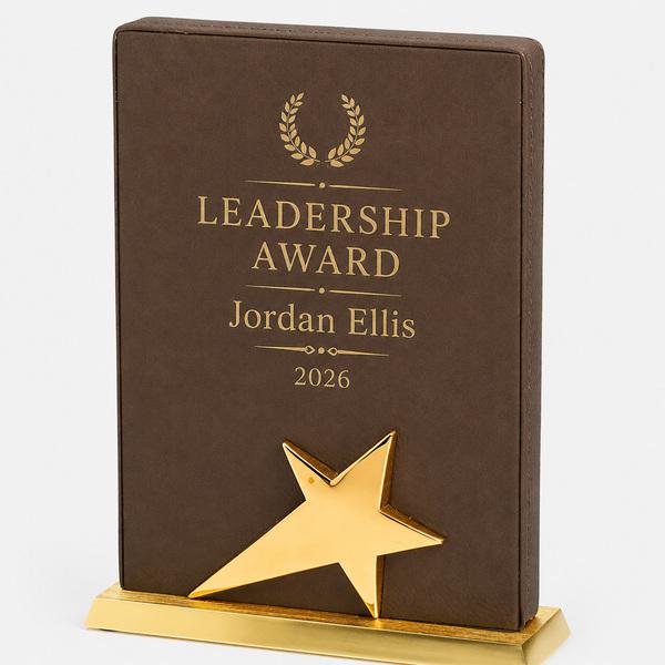 Star-Shaped Leatherette Plaque