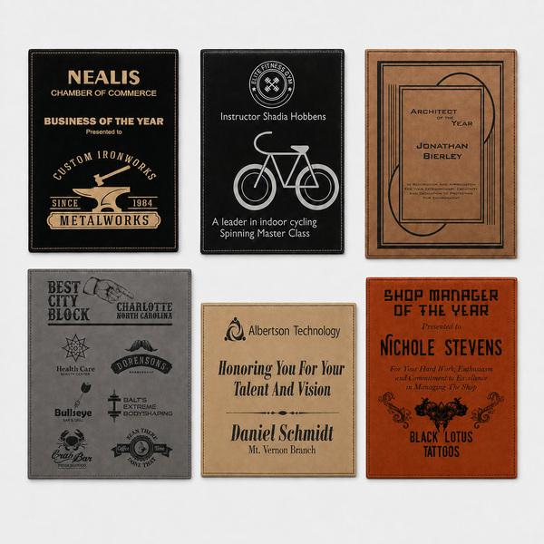 Full-Wrap Laserable Leatherette Plaque