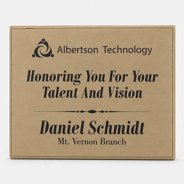 Full-Wrap Laserable Leatherette Plaque