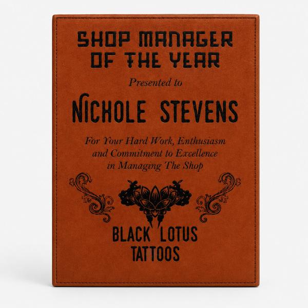 Full-Wrap Laserable Leatherette Plaque