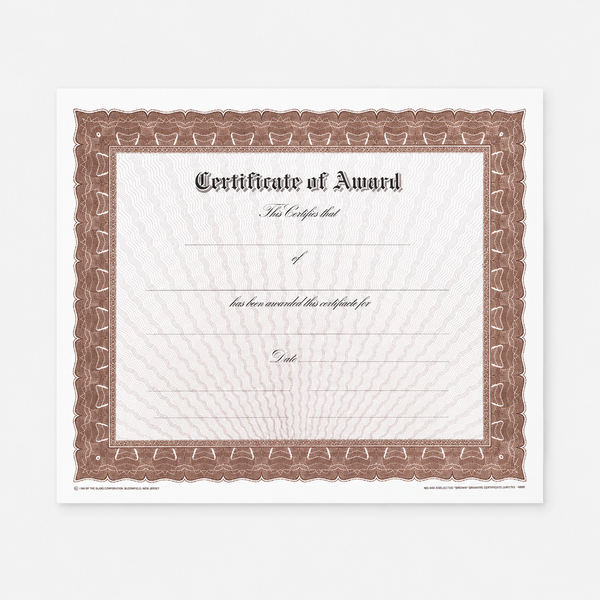Certificate Paper - Brown - variant catalog