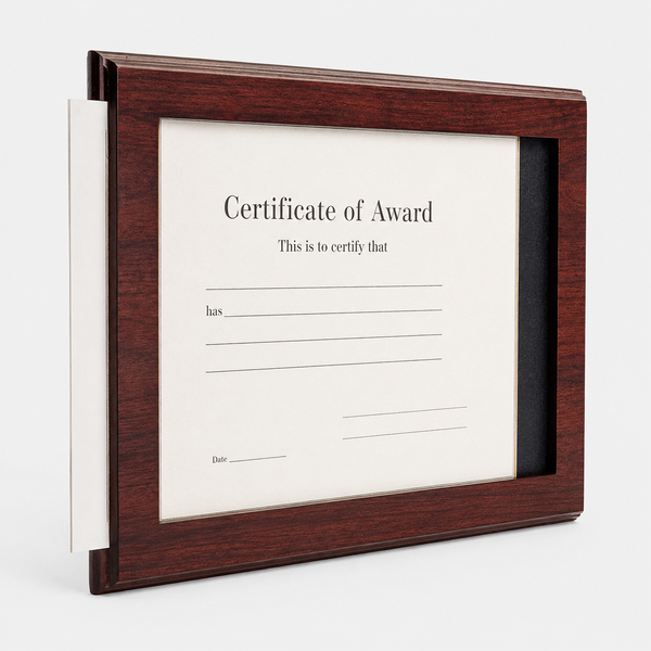Cherry Finish Slide-in Certificate Plaque - catalog