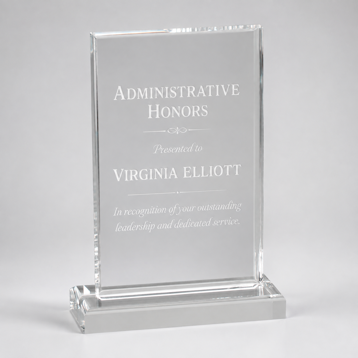 Clear Rectangle Acrylic Award