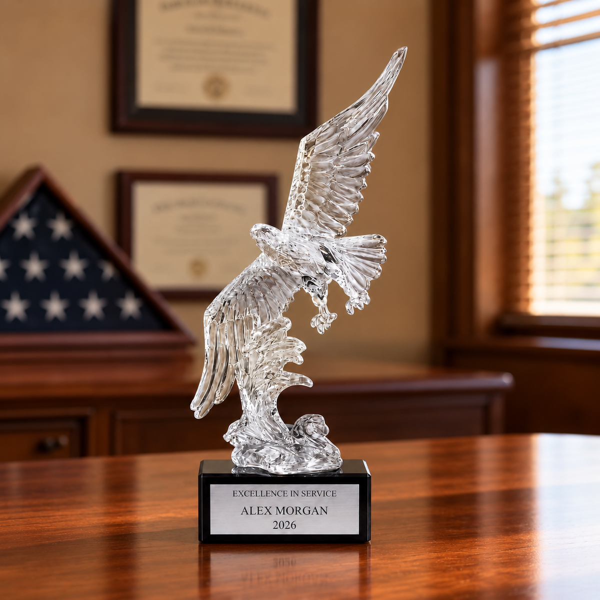 Soaring Eagle Acrylic Award on Marble Base