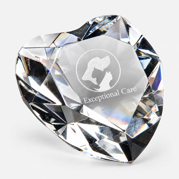 Crystal Diamond Heart Desk Accessory