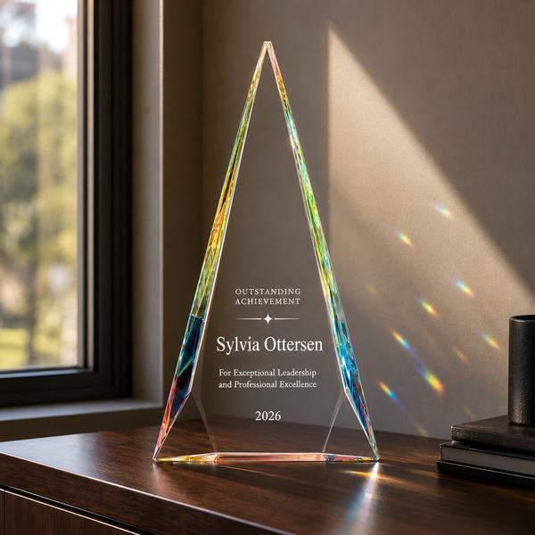 Diamond Series Crystal Award with Prism-Effect Base