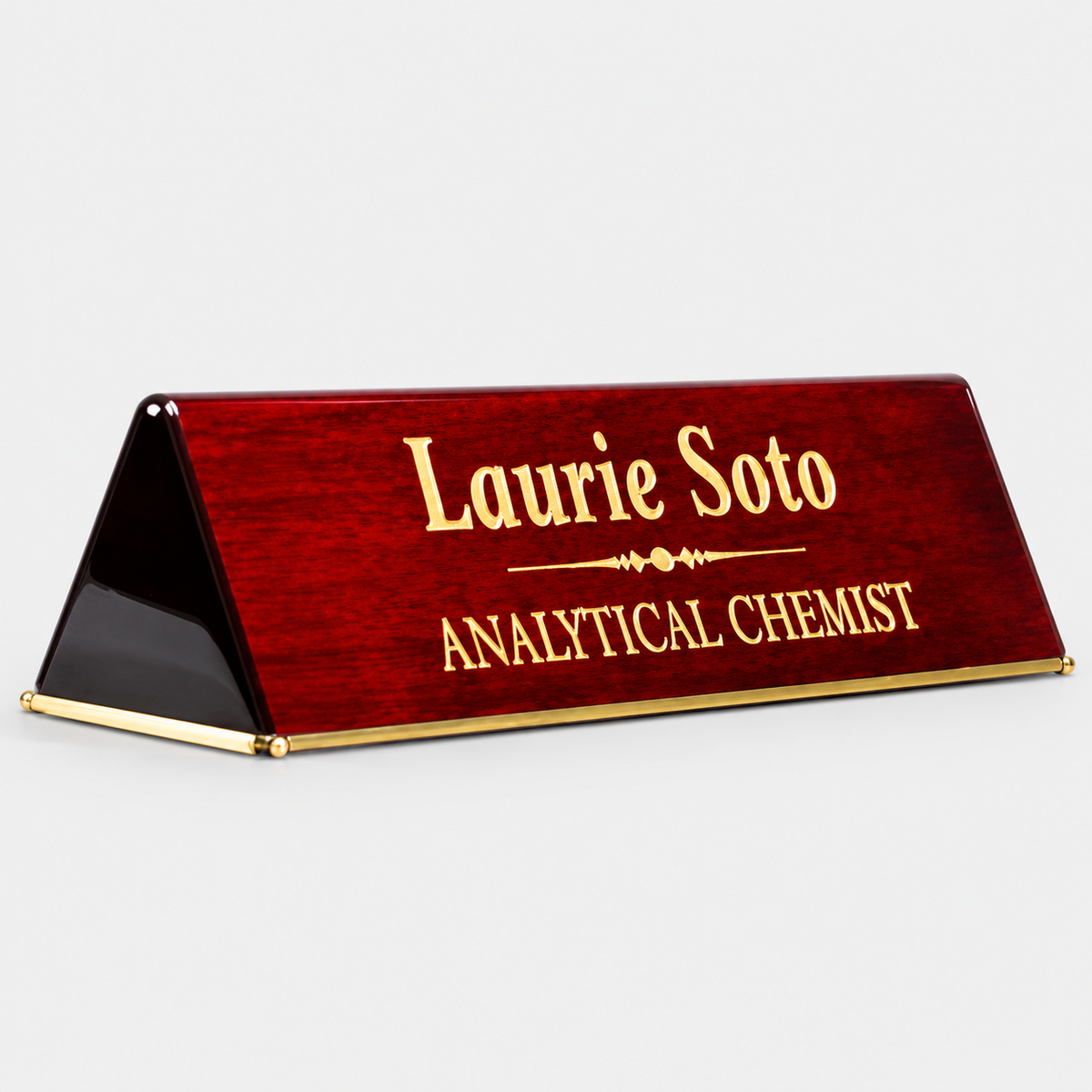 Direct-Engraved Piano Finish Desk Wedge — product view
