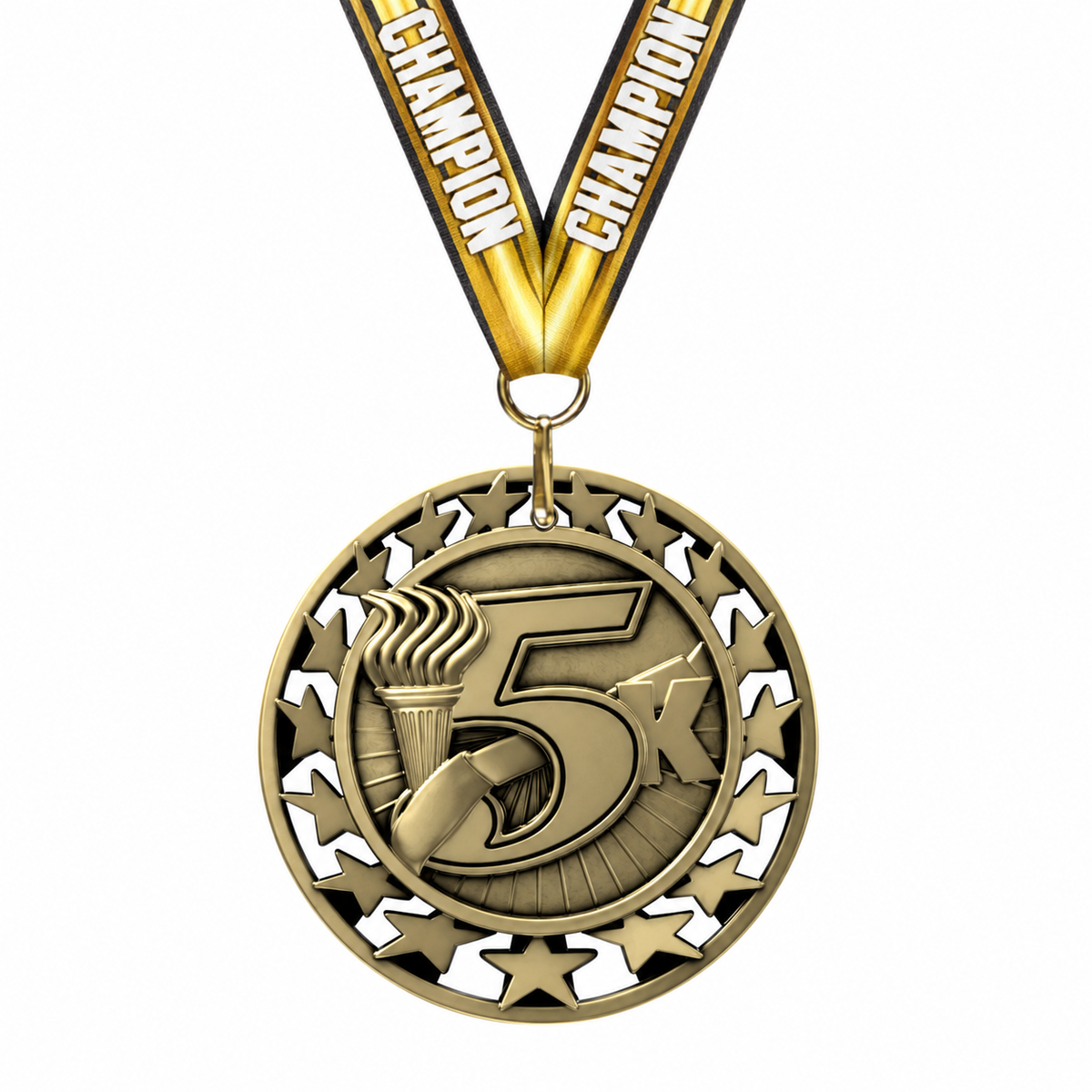 Star Medal with gold Champion ribbon