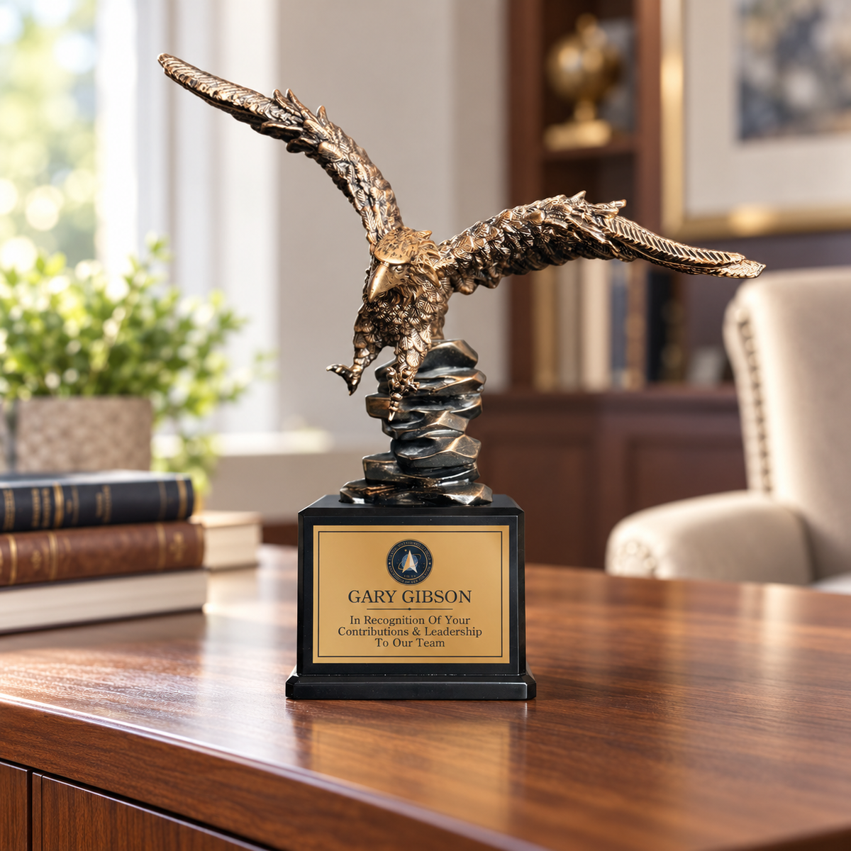 Large Landing Eagle — lifestyle setting (featured award)