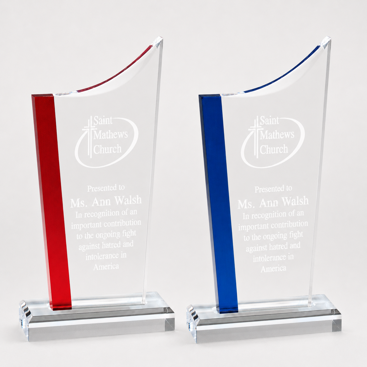 Elegant Swoop Top Acrylic Award