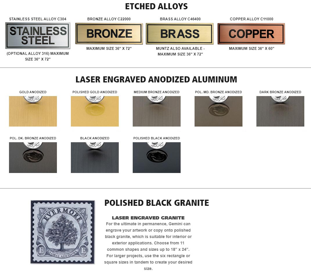 ETCHED & ENGRAVED PLAQUES
