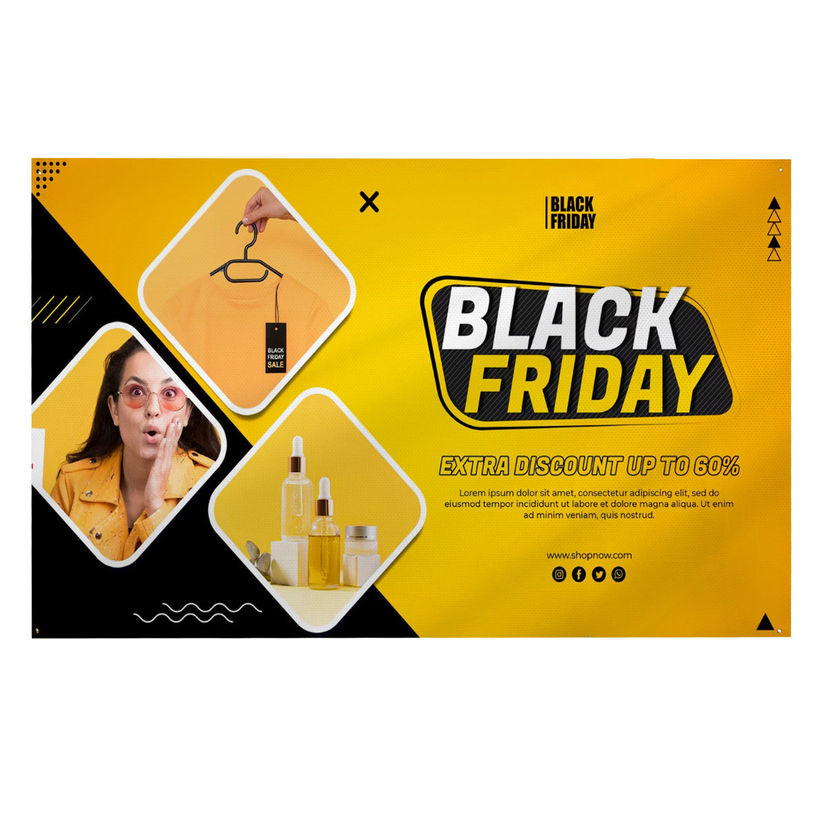Polyester Mesh Banner — 5' X 10' Single Side Perforated Polyester Mesh Banner