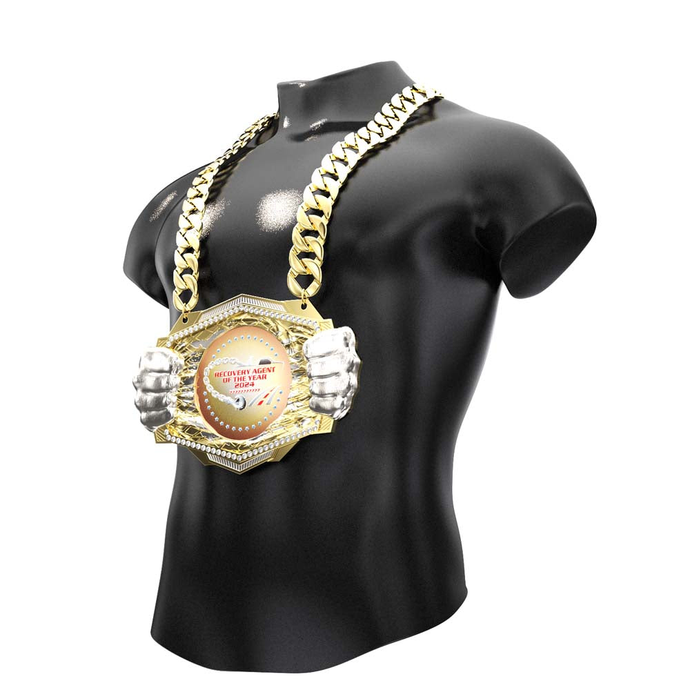 Knock Out Champ Chain Medal with Premium Chain