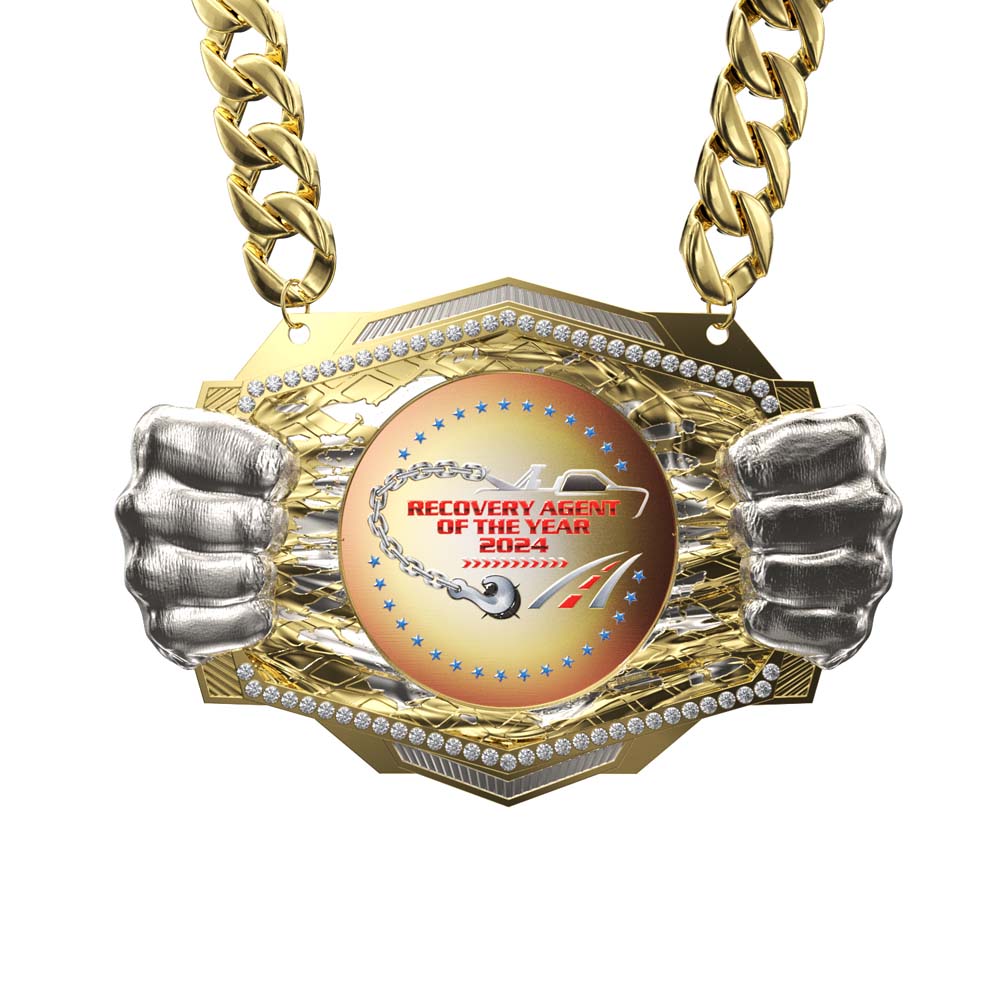 Knock Out Champ Chain Medal with Premium Chain