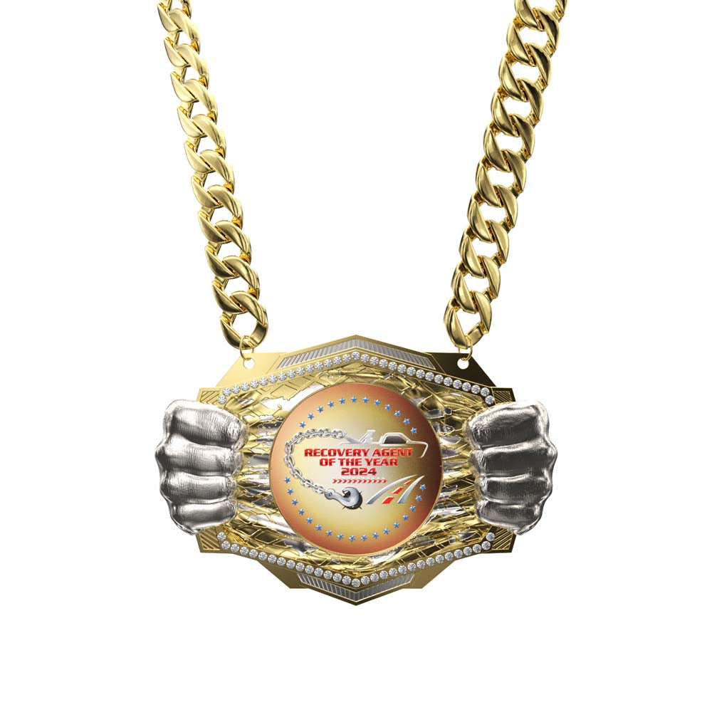 Knock Out Champ Chain Medal with Premium Chain