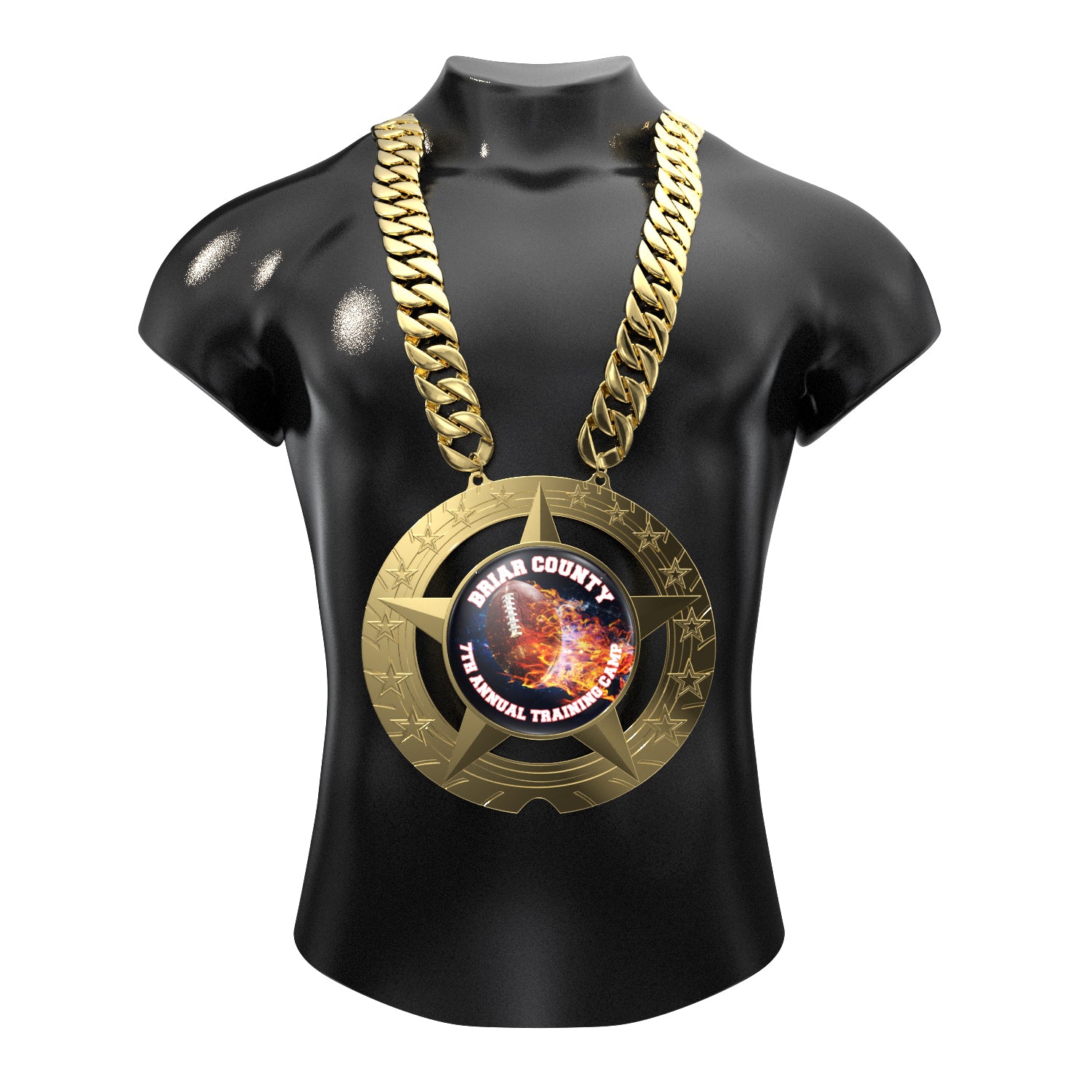 Super Star Champ Chain Medal with Plastic Chain