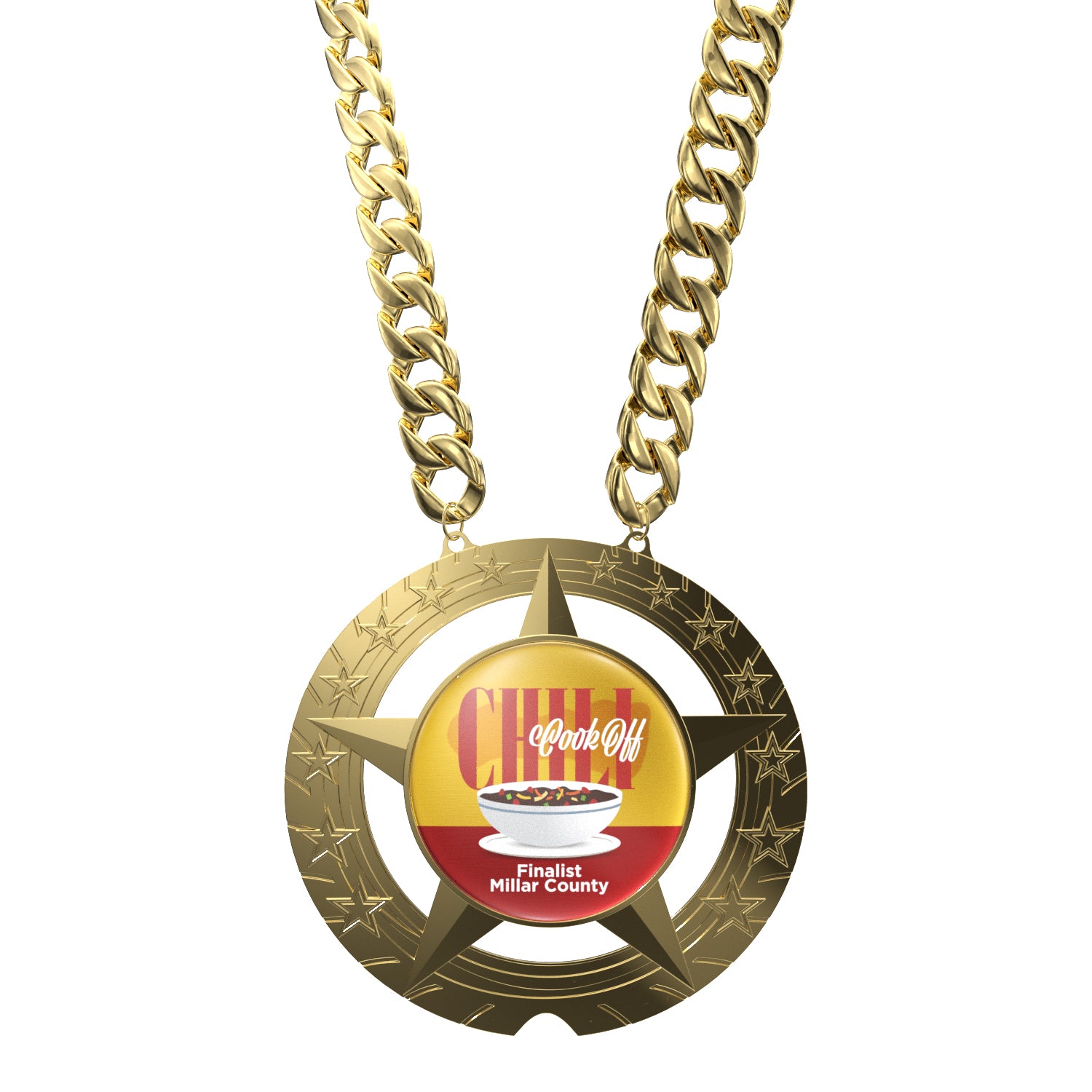 Super Star Champ Chain Medal with Plastic Chain