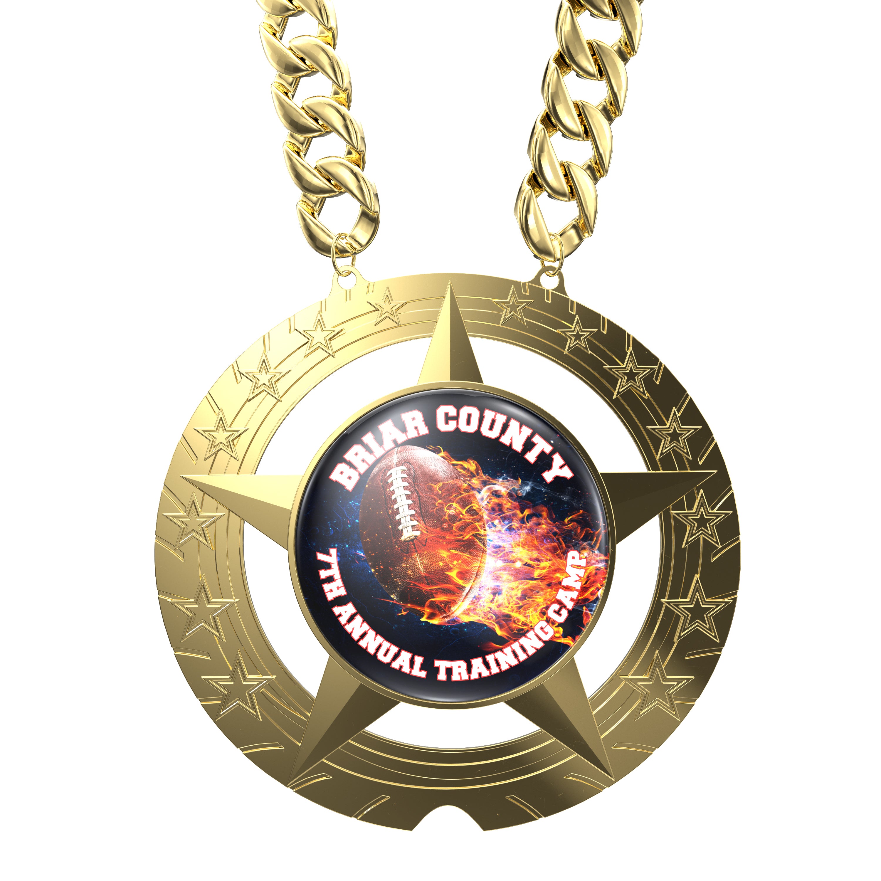 Super Star Champ Chain Medal with Plastic Chain
