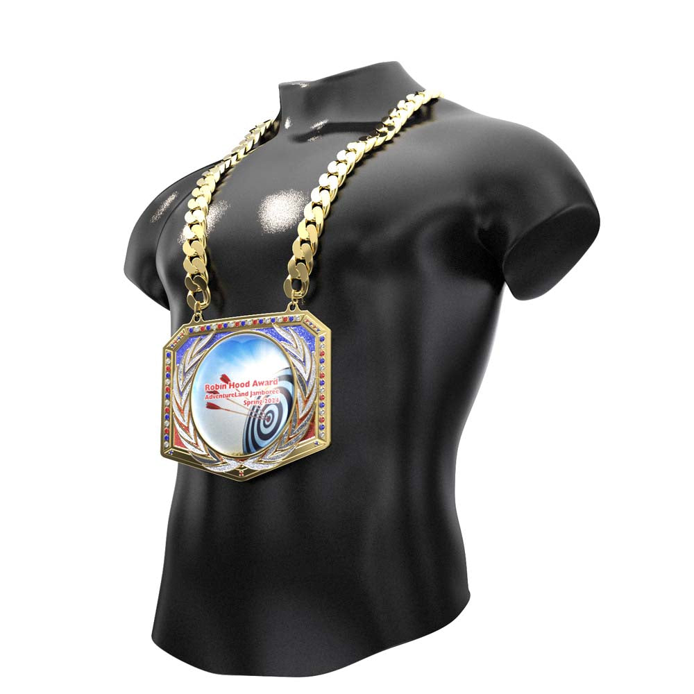 Patriotic Champ Chain Medal with Premium Chain
