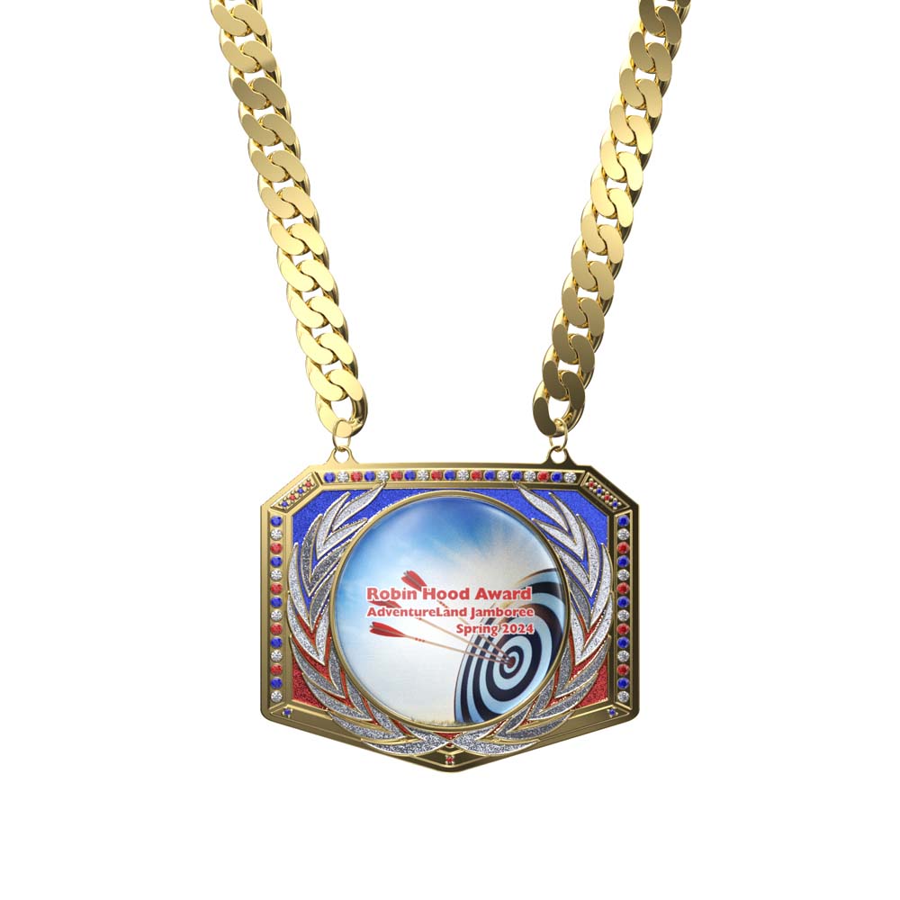 Patriotic Champ Chain Medal with Premium Chain