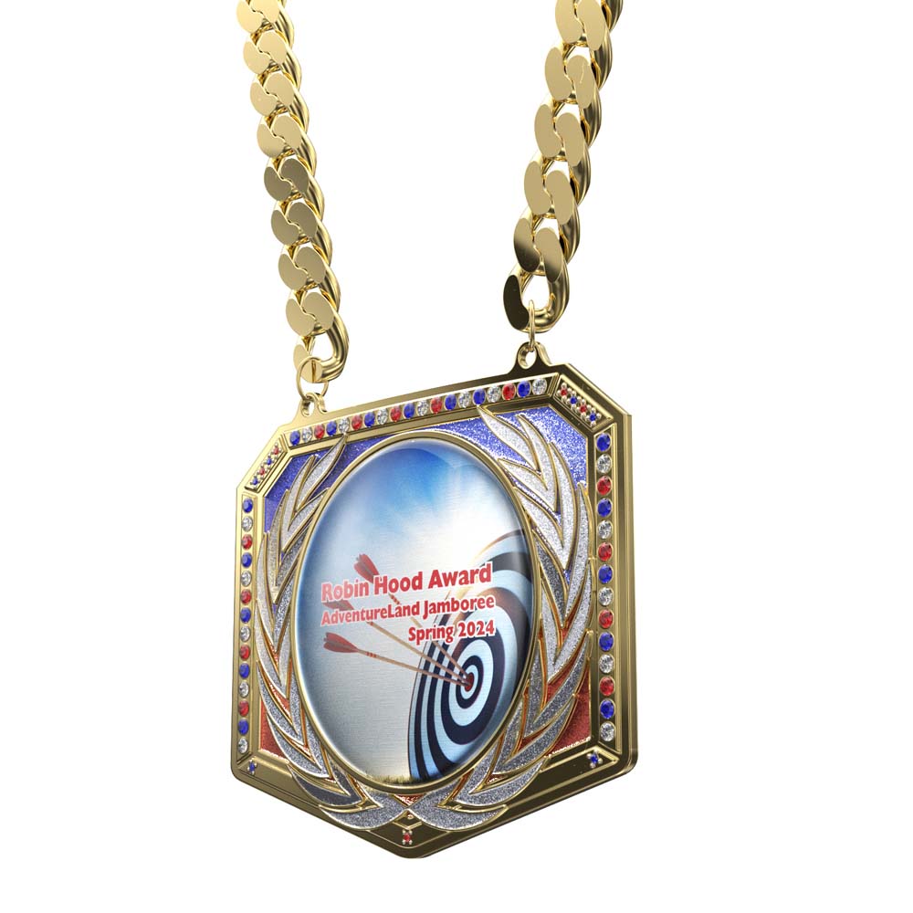 Patriotic Champ Chain Medal with Premium Chain