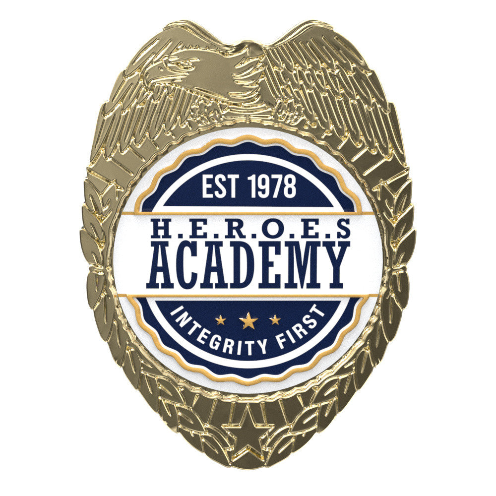 Police Badge Texture Tone lapel pin — style example; size varies by selection