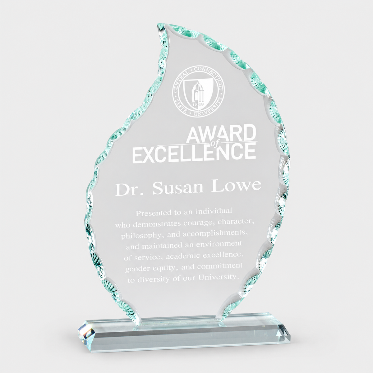 Faceted Flame Glass Sculpture Award — main product photo