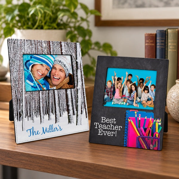 Full-Color Picture Frame with Large Personalization Area in an office setting