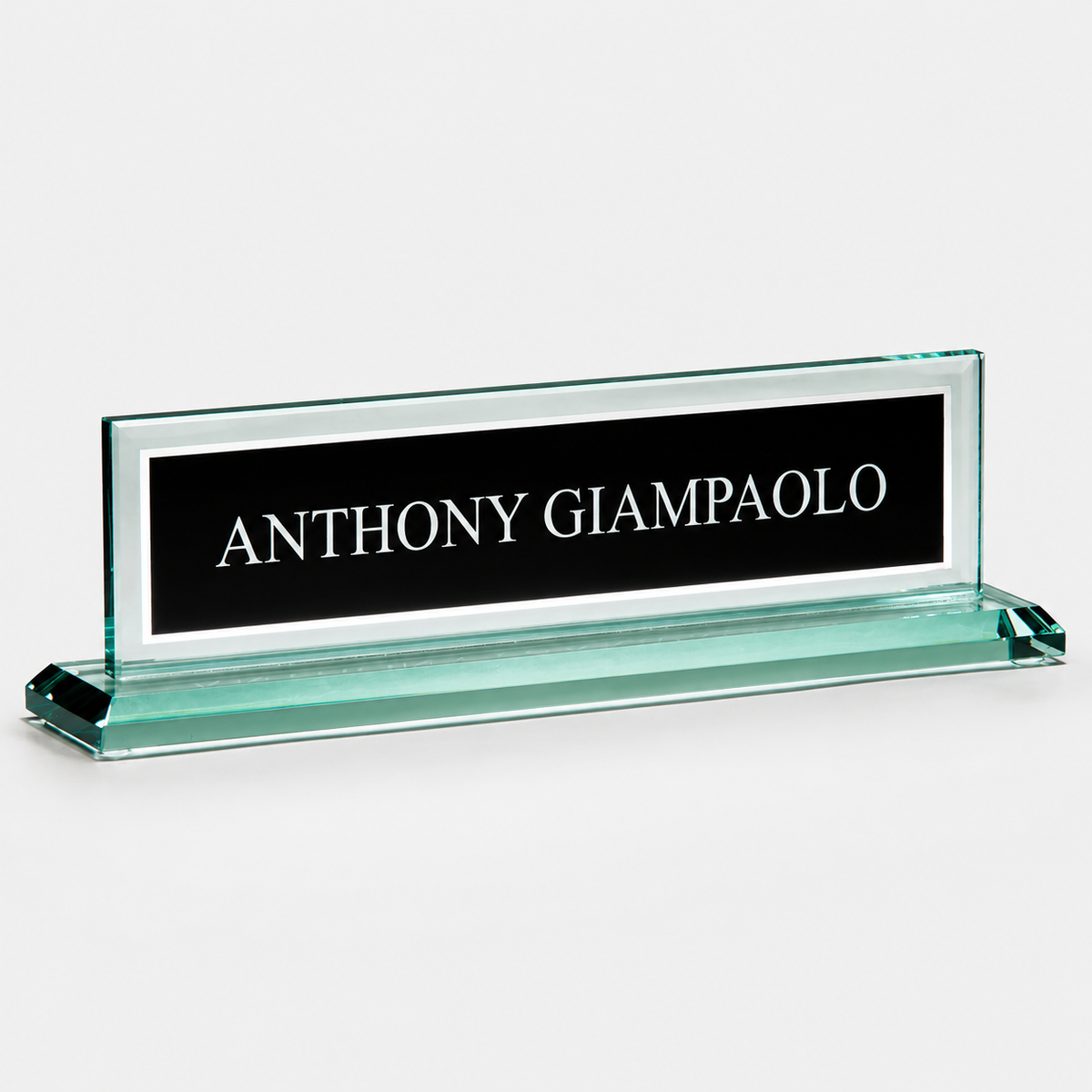 Glass Name Plate with Black Center — product view