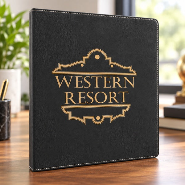 Leatherette 3-Ring Binder in an office setting