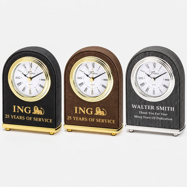 Leatherette Arched Clock — catalog product photo, available styles