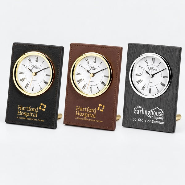 Leatherette Post Clock — catalog product photo, available styles