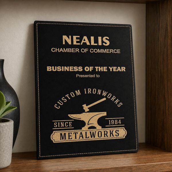 Full-Wrap Laserable Leatherette Plaque