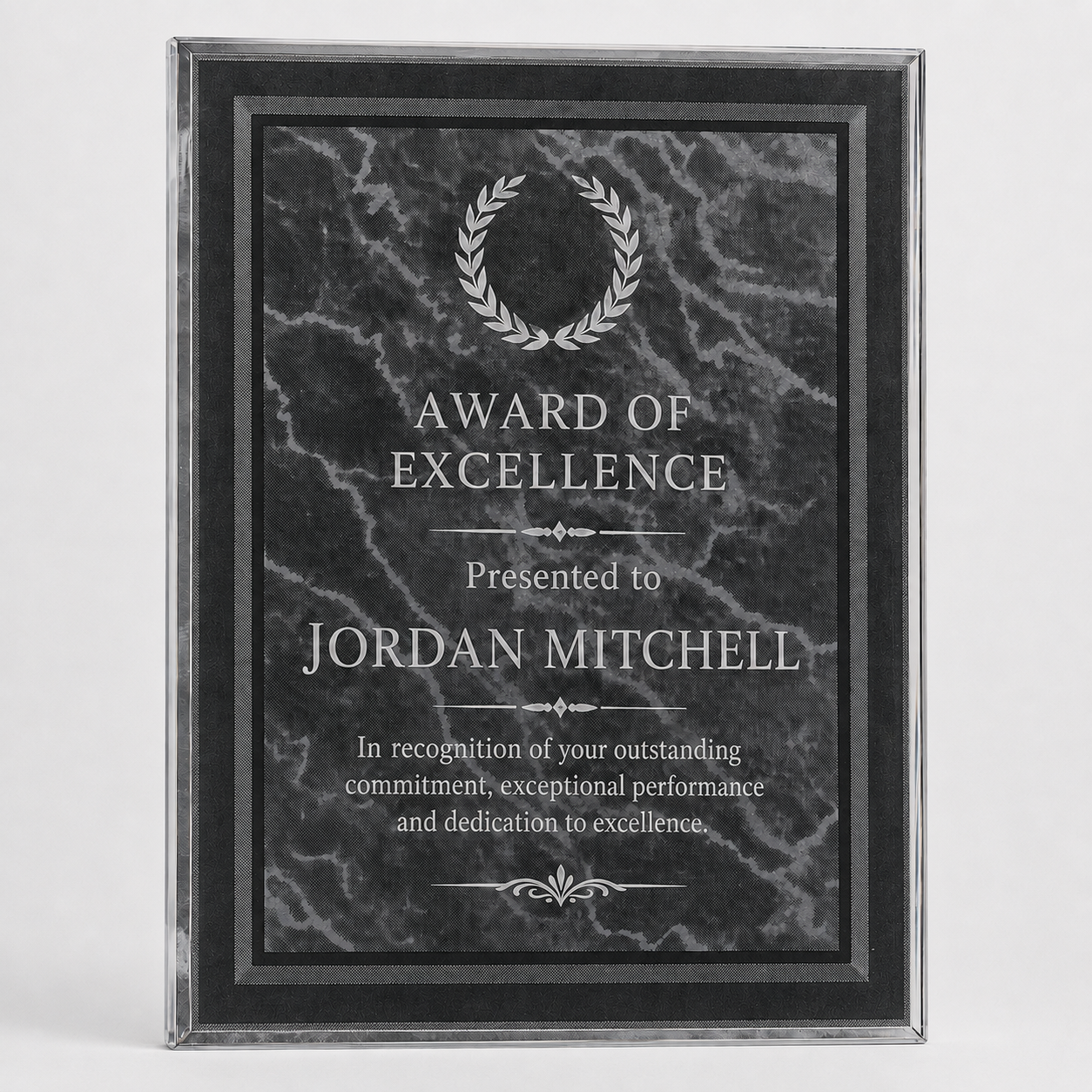 Marble Border Clear Acrylic Plaque