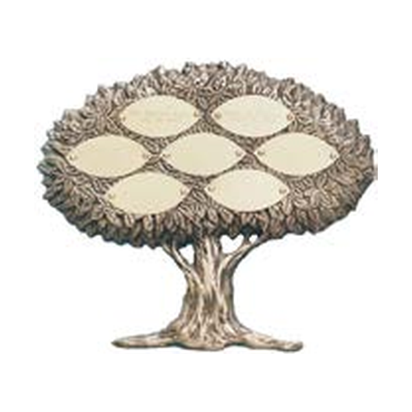 Matthews 11 x 9 inch bronze keepsake donor tree — example leaf layout