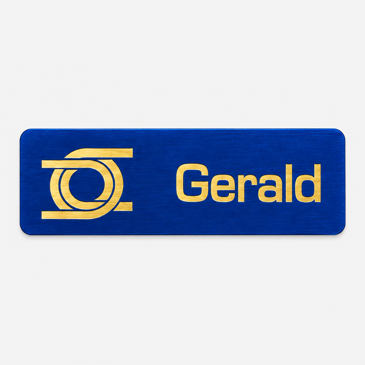 Engraved metal name badge – 1 x 3 inches