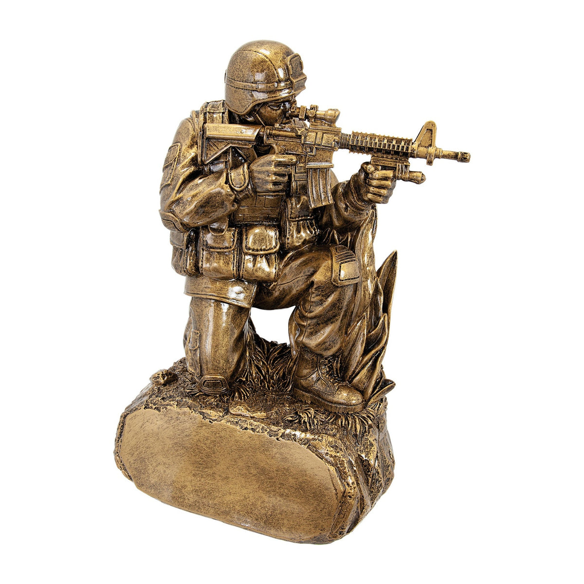 Military Resin Award – Kneeling in Grass — main product photo