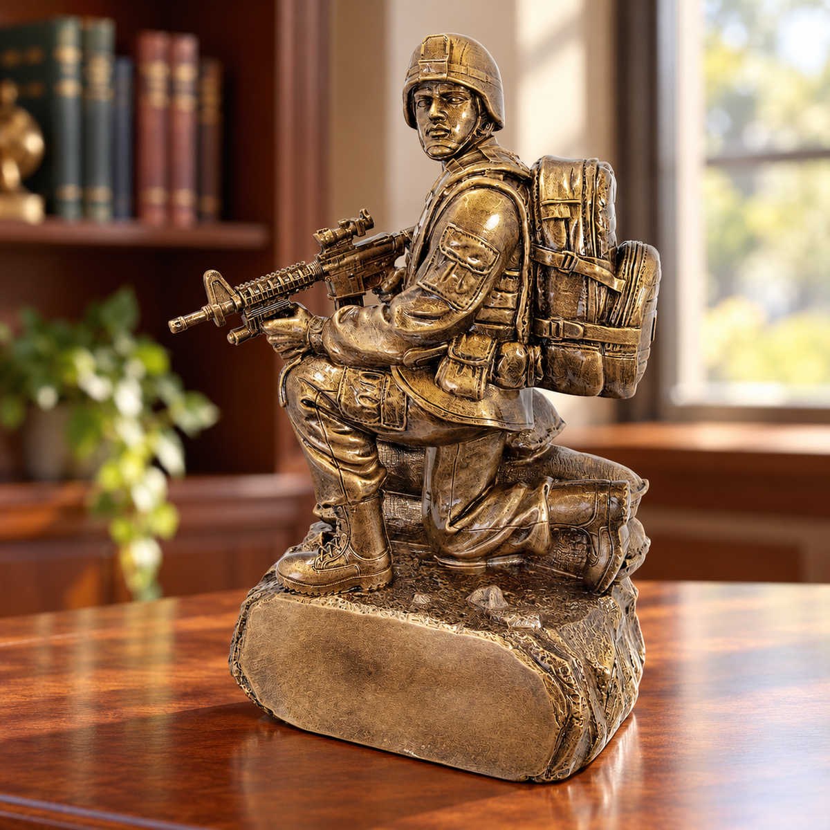 Military Resin Award – Kneeling with Sandbags — lifestyle photo