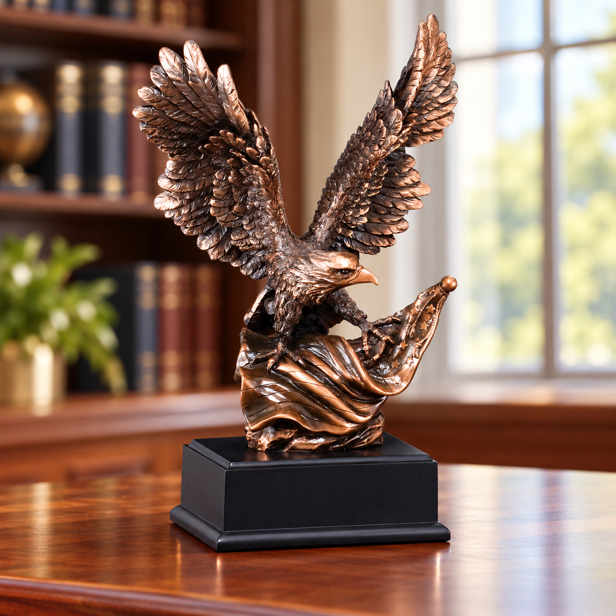 Bronze Finish Eagle with Flag Award — lifestyle photo