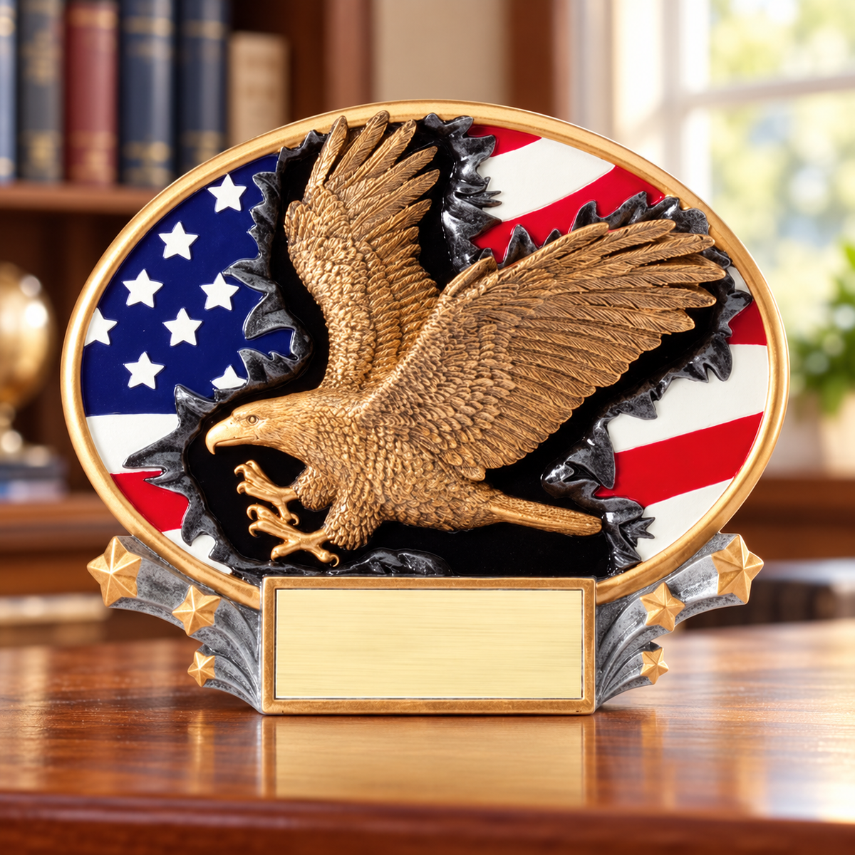 Eagle and Flag Oval Resin Award — lifestyle photo