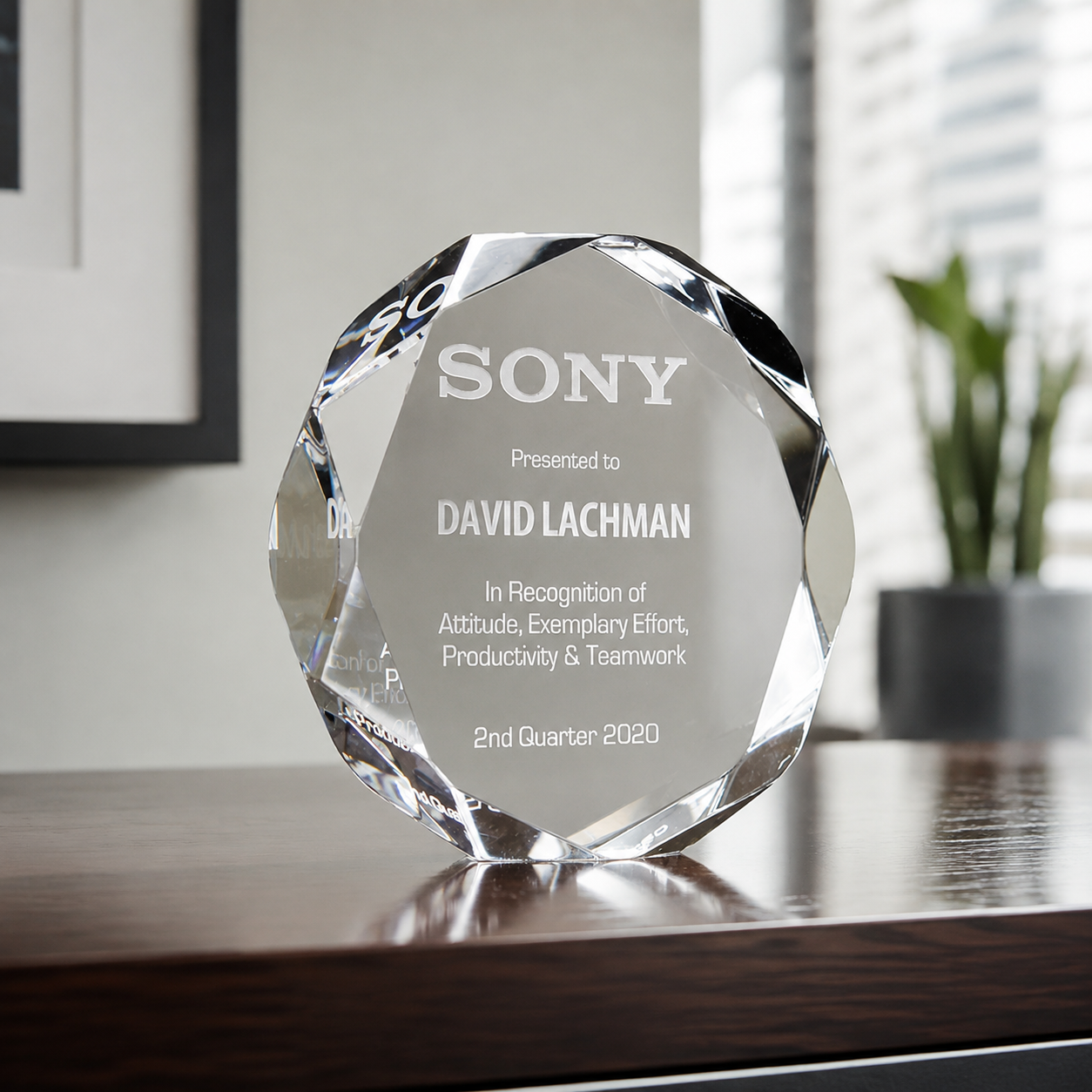 Octagon Acrylic Award
